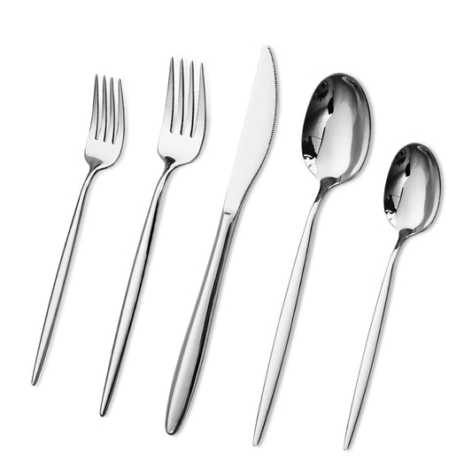 LORENA ECLIPSE 20Pcs Stainless Steel Silverware Set Including Knives, Forks, And Spoons Flatware Utensil for Kitchen Dining Set