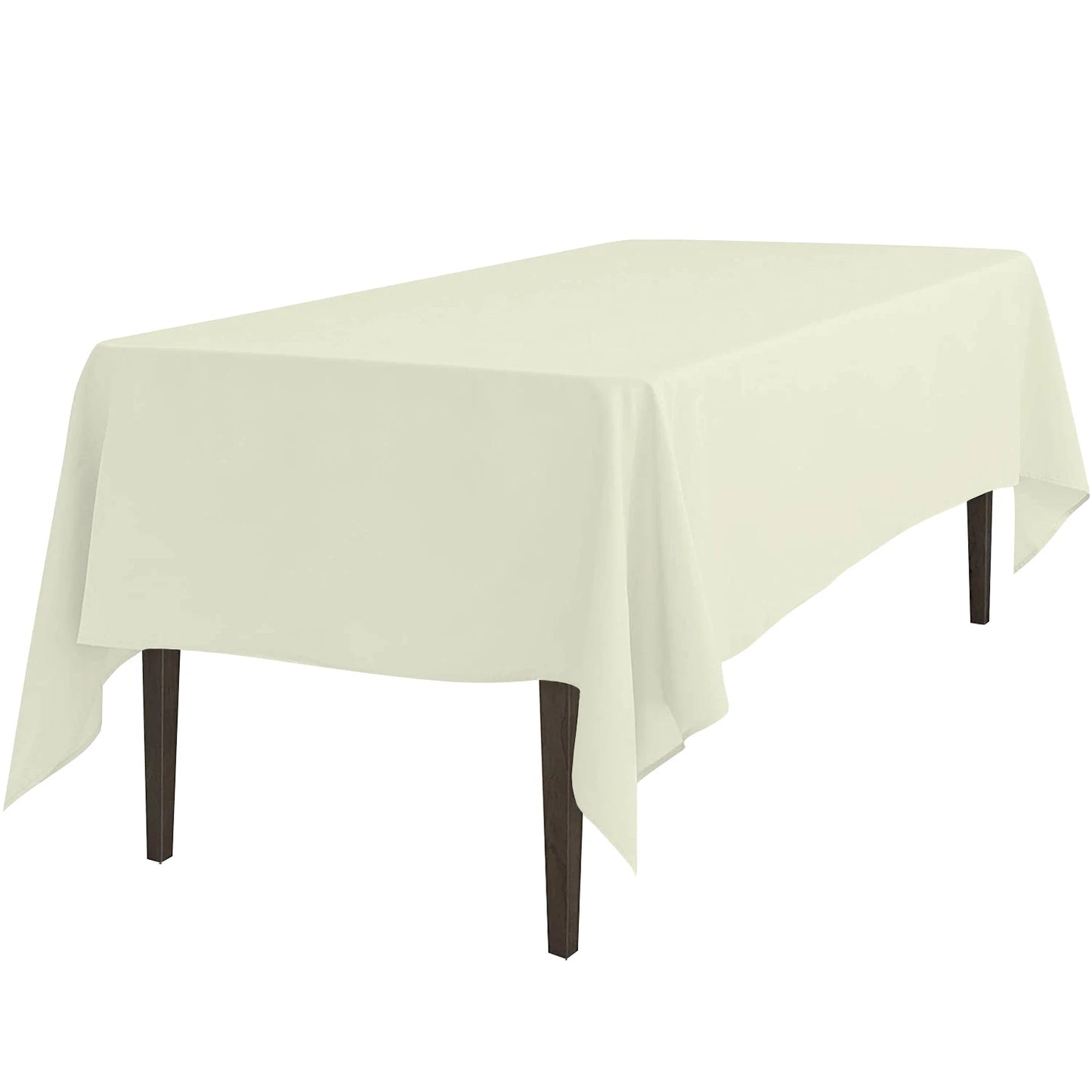 READOR 12Pcs Rectangle Tablecloth Washable Polyester White Party Banquet Wedding Table Cloths for Events