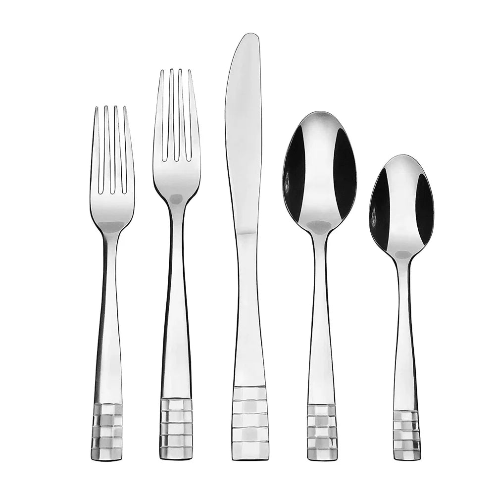 Flatware Set 20 Pieces Stainless Steel Silverware Flatware Set Cutlery Set, Utensils Set Service For 4 Including Spoon, Fork, K