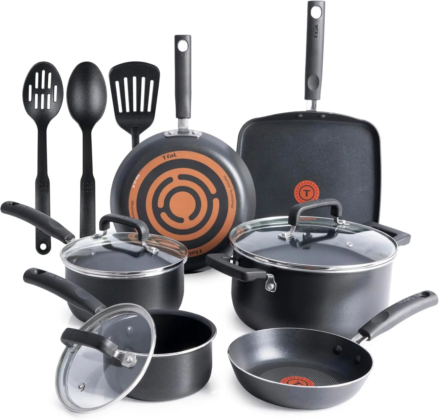 Signature Nonstick Pots and Pans Set 12 Piece, Oven Broiler Safe 350F, Kitchen Cookware Set w/Fry