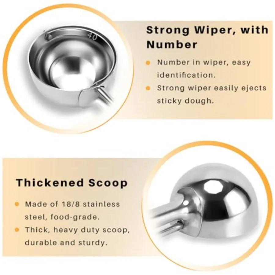 Cookie Scoop Set - Small/1 Tbsp, Medium/2 Tbsp, Large/3 Tbsp - Cookie Dough Scoop, Cookie Scoops for Baking Set of 3, Heavy-Dut