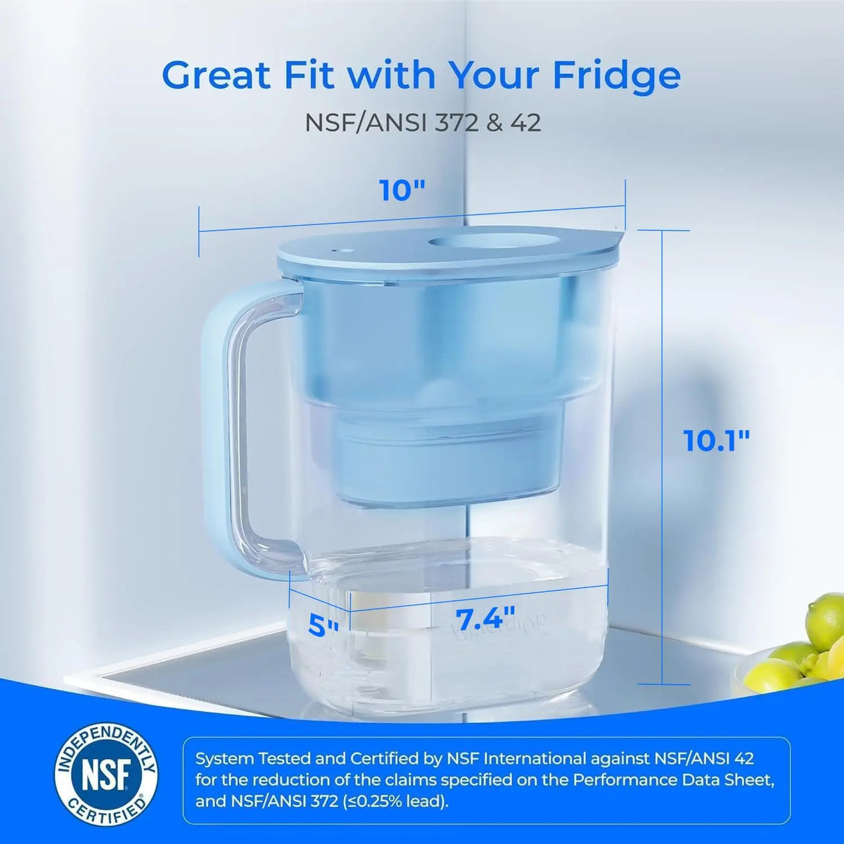 Waterdrop PT-07B Water Filter Pitcher With 2 Replacement Filters
