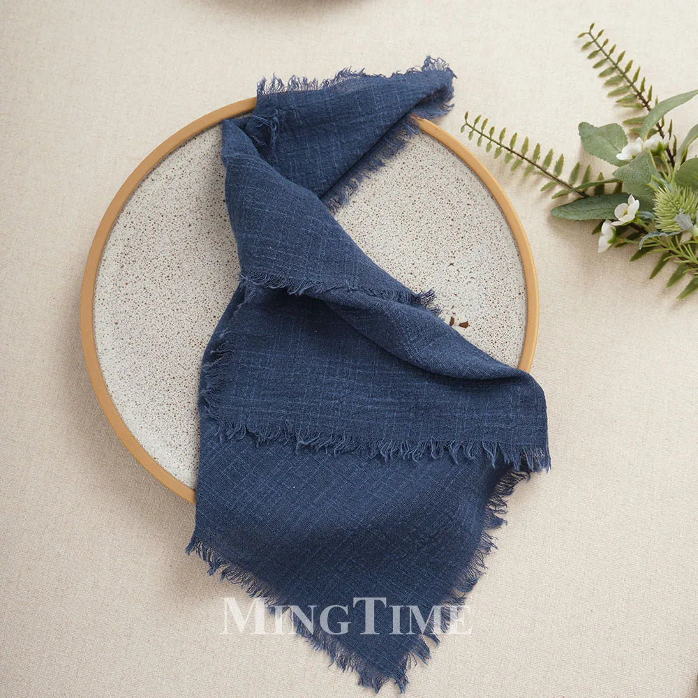 12pcs 42x42cm Cotton Gauze Cloth Napkins Versatile for Dining Wedding Home Decor Rustic Linen Table Napkin Mats Tea Towels