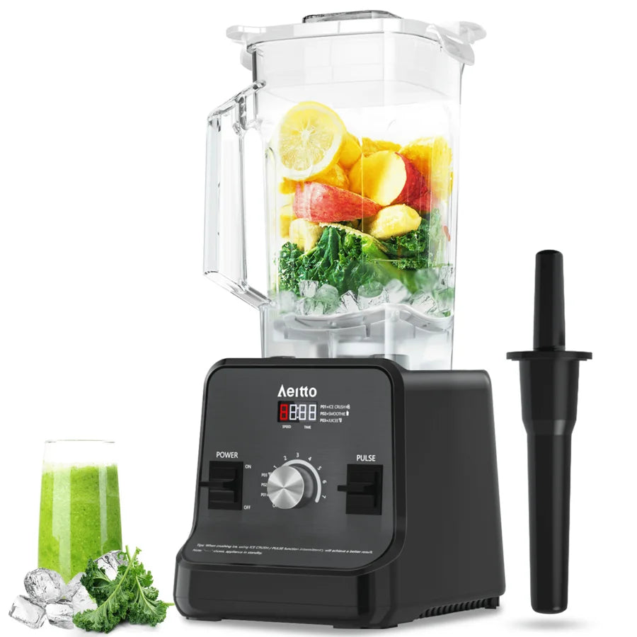 Aeitto 1500W 3-In-1 High-Speed Blender For Smoothie Ice Crushing, 68oz Large Capacity Food Processor With 8 Blades, Powerful Mot