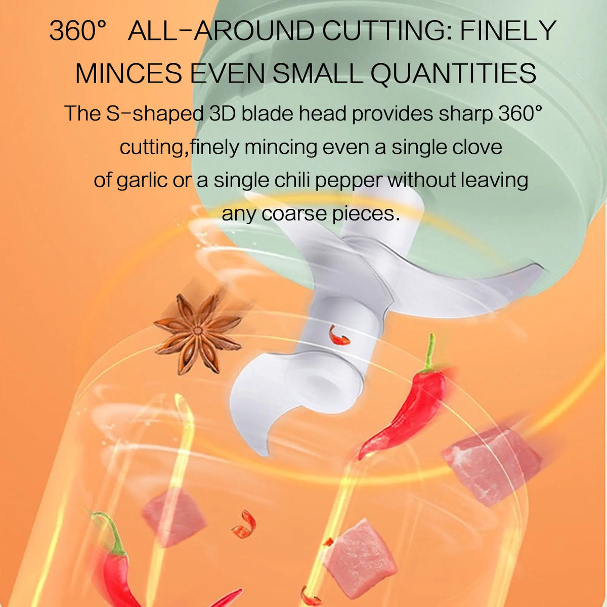 250ML Electric Garlic Chopper USB Charging Ginger Masher Sturdy Durable Chili Vegetable Crusher Kitchen Tool for Home Daily Cooking Restaurant Sauce Making Gadget Easy Use Compact Small Size for Women Men Family Friend Housew