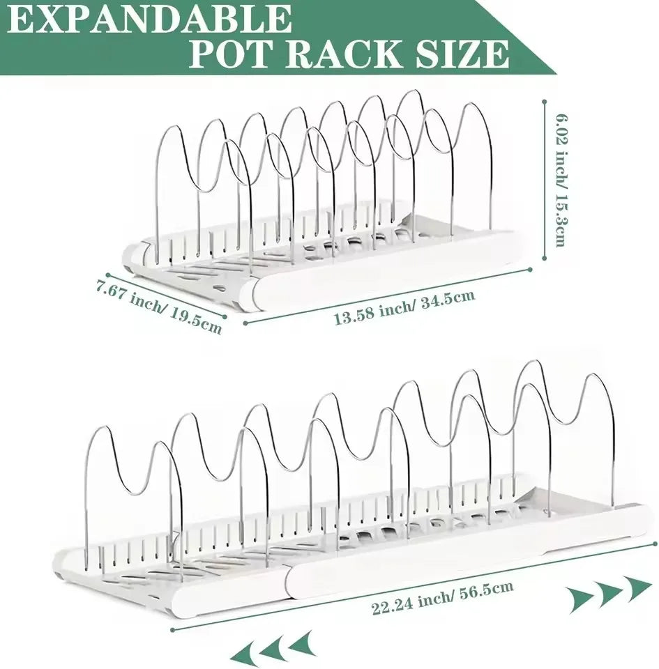 Heavy Duty Pull Out Pot Lid Organizer With Adjustable Compartments