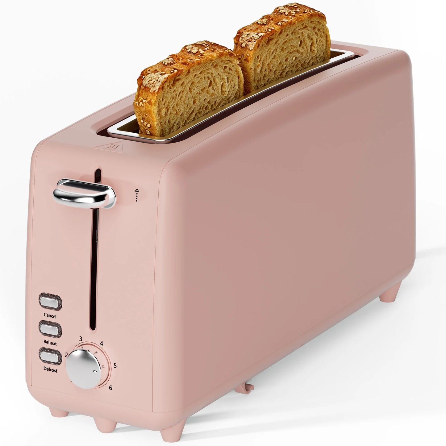 2 Slice Stainless Steel Long Slot Toaster, 6 Shade Settings, 10" Slot for Bagels & Bread, Defrost Cancel Function, Removable Crumb Tray