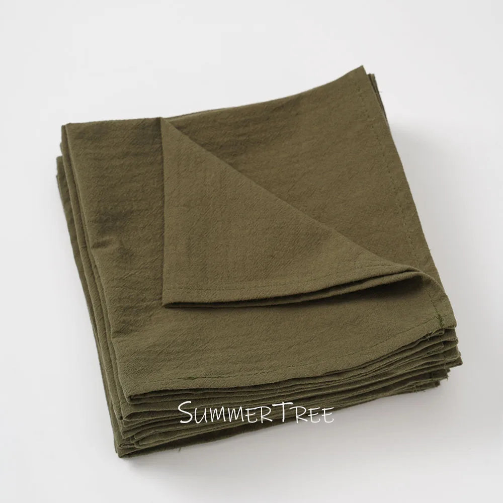 50pcs Plain Cloth Napkins 40x40cm Washable Cotton Table Napkin Place Mats for Wedding Party Home Dining Decoration Wholesale