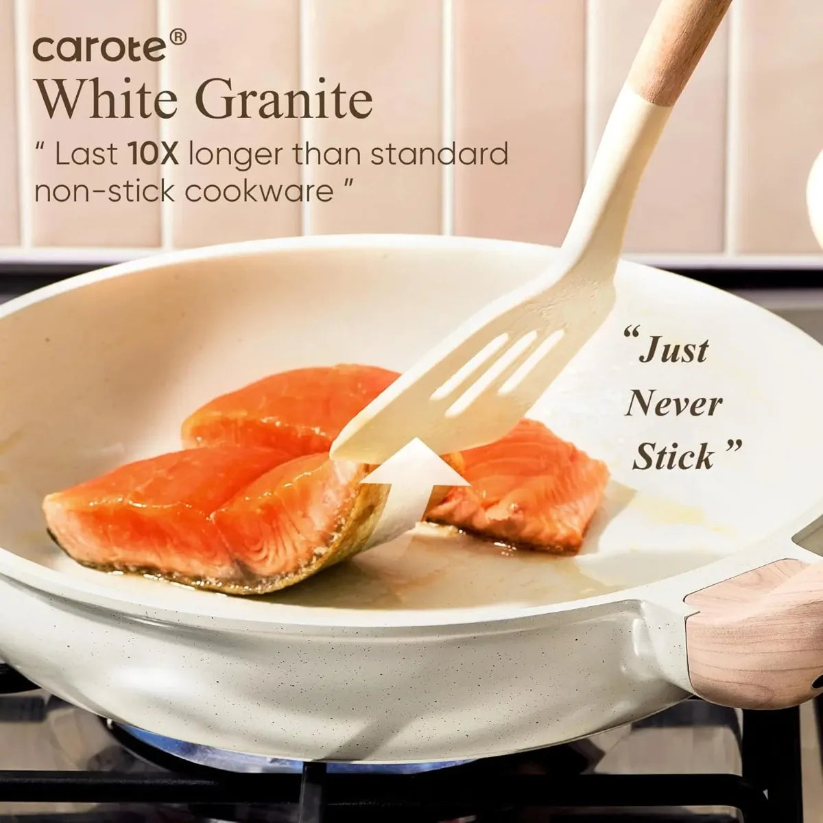 21Pcs White Granite Nonstick Cookware Sets Induction Compatible Pots and Pans with Frying Pans and Saucepans for Home Kitchen