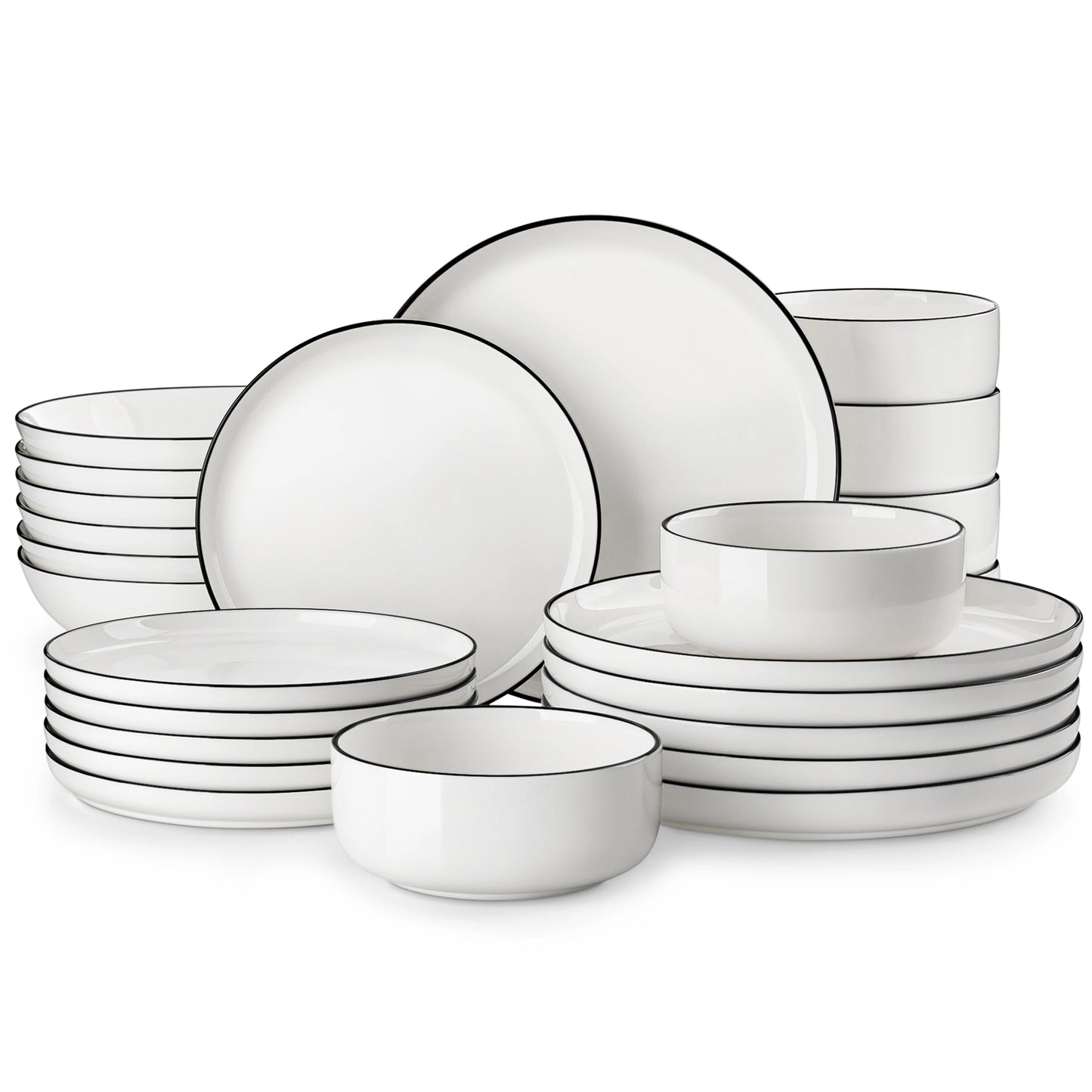 MALACASA Ceramic Dinnerware Set Porcelain Plates And Bowls For 6