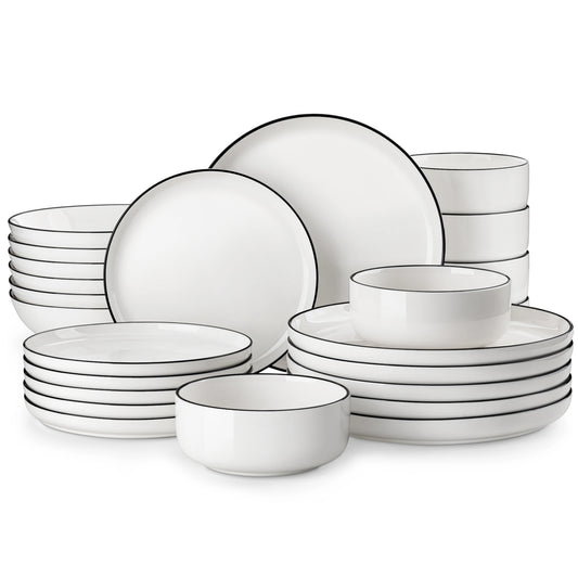 MALACASA Ceramic Dinnerware Set Porcelain Plates And Bowls For 6