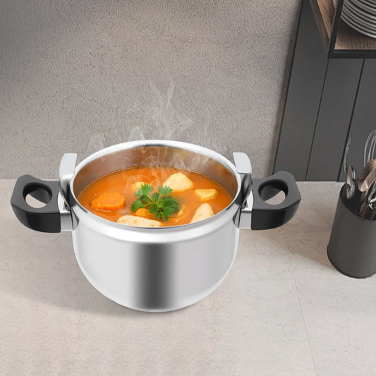 NEWEST Silver 201 Stainless Steel Round Pressure Cooker,7L Tabletop Pressure Cooker for Hotels,Restaurants