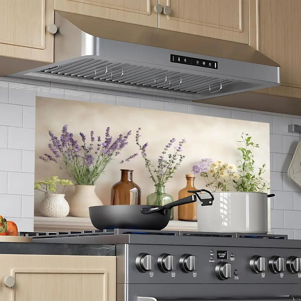 Kitchen Wallpaper 30x16 Stove Backsplash Stickers Water-Resistant Peel and Stick Decals Backsplash Wall Protector Removable Pape