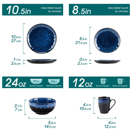 MALACASA Ceramic Dinnerware Set 16/32/48-Piece Service For Four