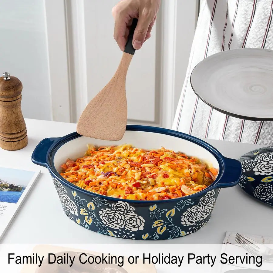 Casserole Dish With Lid, Casserole Dishes for Oven, Baking Dish Lasagna Pans For Cooking, Oval Baking Pan, Dutch Oven, Perfect f
