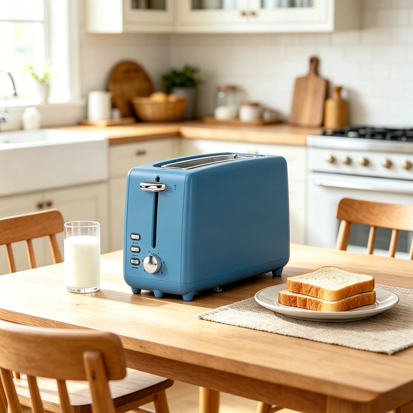 2 Slice Stainless Steel Long Slot Toaster, 6 Shade Settings, 10" Slot for Bagels & Bread, Defrost Cancel Function, Removable Crumb Tray