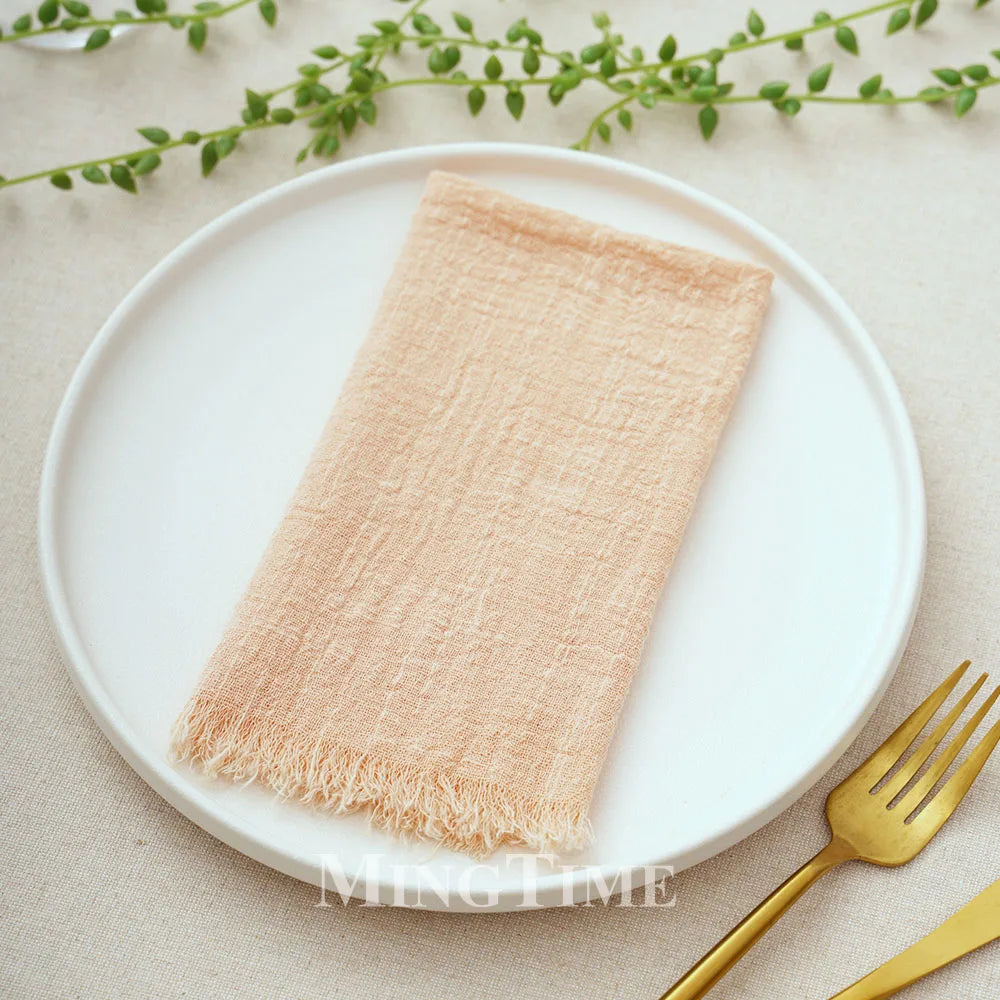 12pcs 42x42cm Cotton Gauze Cloth Napkins Versatile for Dining Wedding Home Decor Rustic Linen Table Napkin Mats Tea Towels