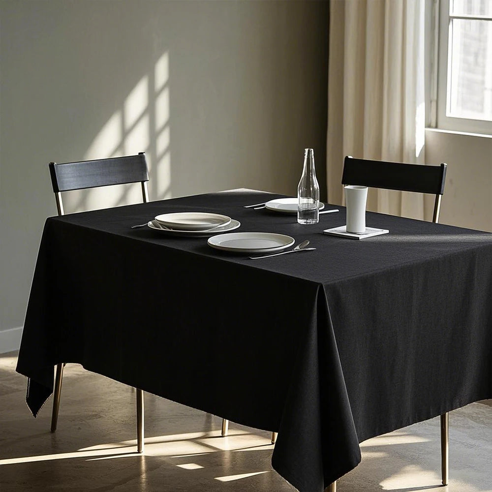 READOR 12Pcs Rectangle Tablecloth Washable Polyester White Party Banquet Wedding Table Cloths for Events