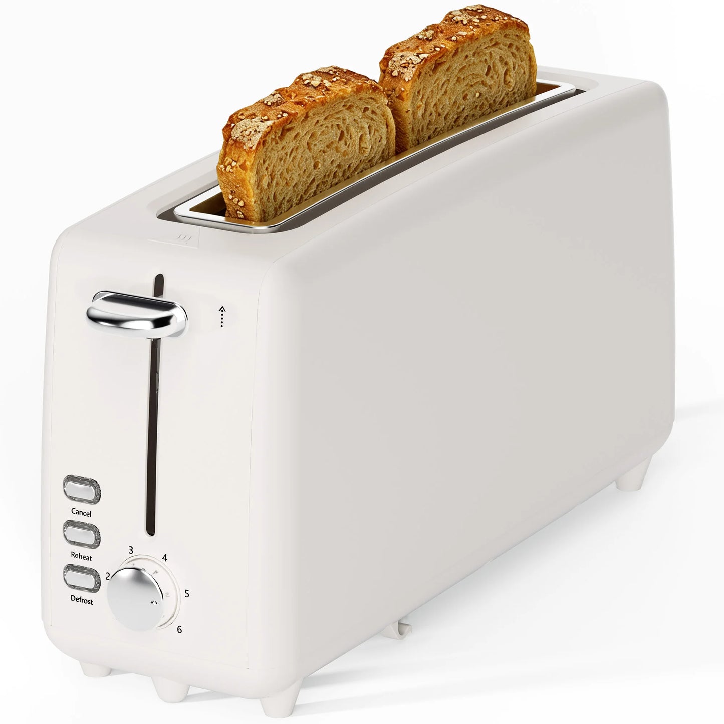 2 Slice Stainless Steel Long Slot Toaster, 6 Shade Settings, 10" Slot for Bagels & Bread, Defrost Cancel Function, Removable Crumb Tray