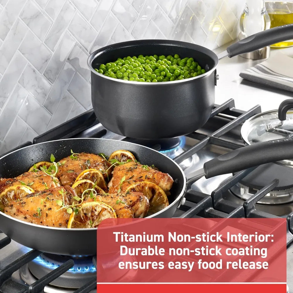 Signature Nonstick Pots and Pans Set 12 Piece, Oven Broiler Safe 350F, Kitchen Cookware Set w/Fry