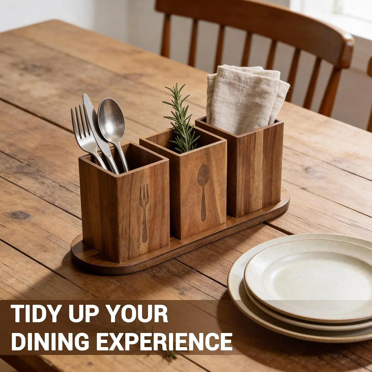 Garvee Acacia Wood Kitchen Utensil Holder Storage Organizer