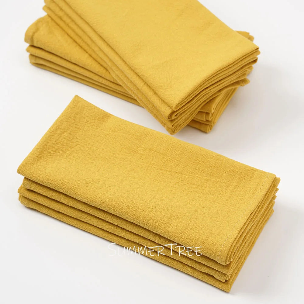 50pcs Plain Cloth Napkins 40x40cm Washable Cotton Table Napkin Place Mats for Wedding Party Home Dining Decoration Wholesale