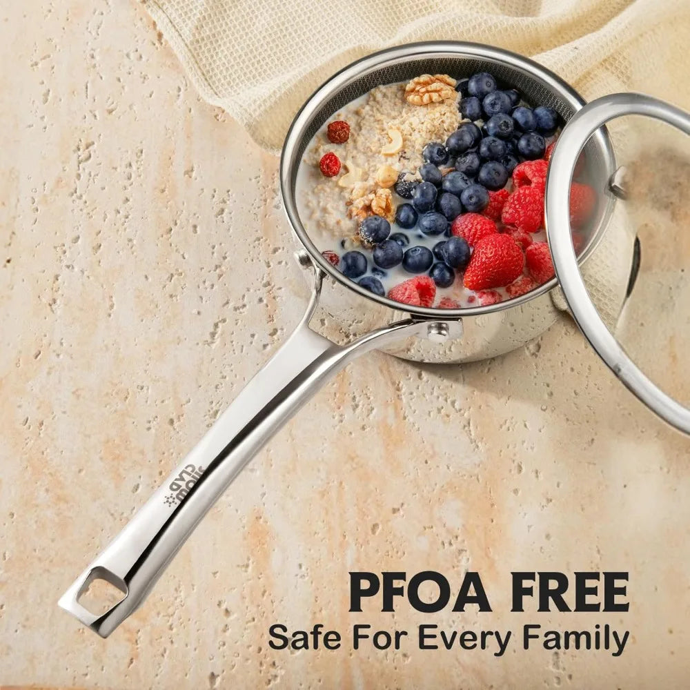 Pots and Pans Set Non Stick, 10 Pcs Hybrid StainlSteel Cookware Sets, Non Stick Frying Pans