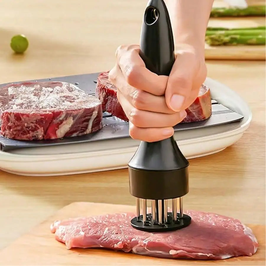 Meat Tenderizer Steak Tool, 48 Stainless Steel Ultra Sharp Needle Blades Meat Tenderizer Stapler For Tenderizing Steak/Beef/Pork/Turkey/Fish/Poultry/Veal Marinade.