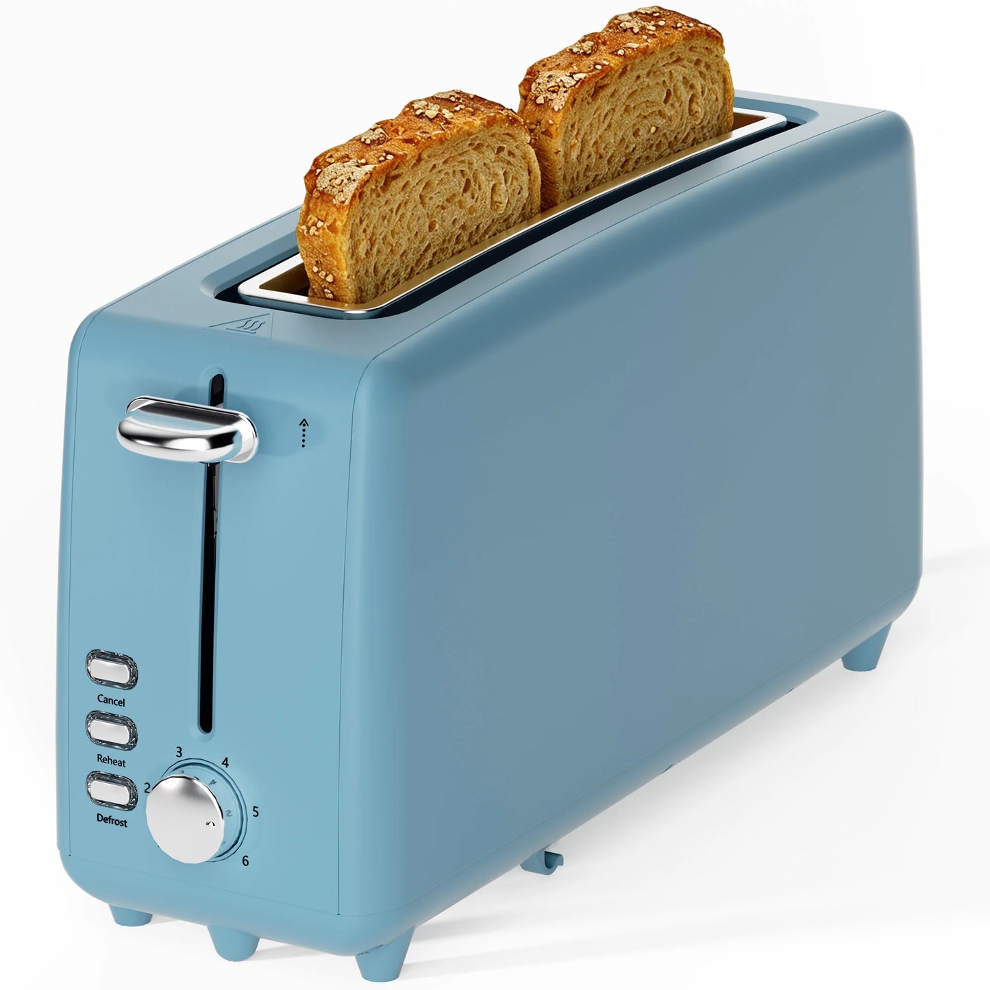 2 Slice Stainless Steel Long Slot Toaster, 6 Shade Settings, 10" Slot for Bagels & Bread, Defrost Cancel Function, Removable Crumb Tray