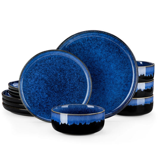 MALACASA Stoneware Dinnerware Set Ceramic Plates And Bowls