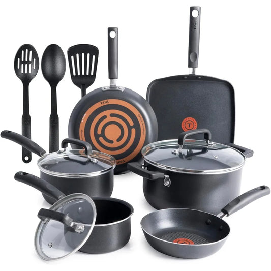 Signature Nonstick Pots and Pans Set 12 Piece, Oven Broiler Safe 350F, Kitchen Cookware Set w/Fry