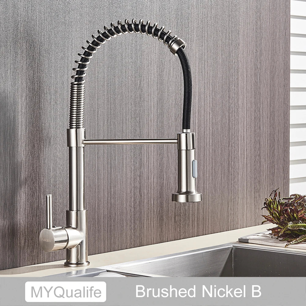 Myqualife Single Handle Pull Down Kitchen Sink Faucet