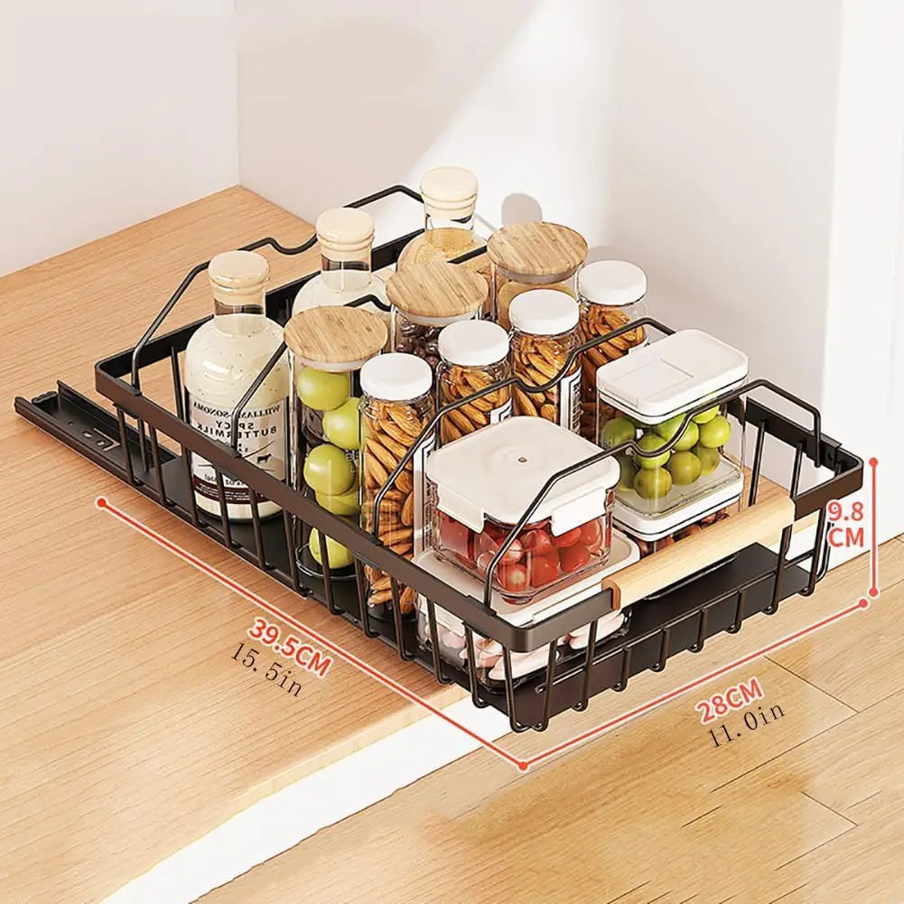 Garvee Pull Out Under Sink Cabinet Organizer Sliding Mesh Basket