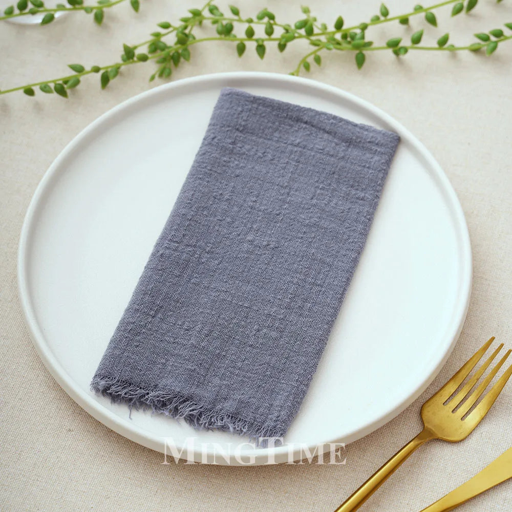 12pcs 42x42cm Cotton Gauze Cloth Napkins Versatile for Dining Wedding Home Decor Rustic Linen Table Napkin Mats Tea Towels