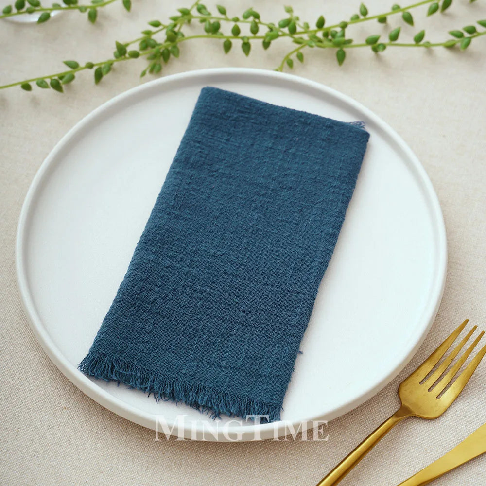 12pcs 42x42cm Cotton Gauze Cloth Napkins Versatile for Dining Wedding Home Decor Rustic Linen Table Napkin Mats Tea Towels