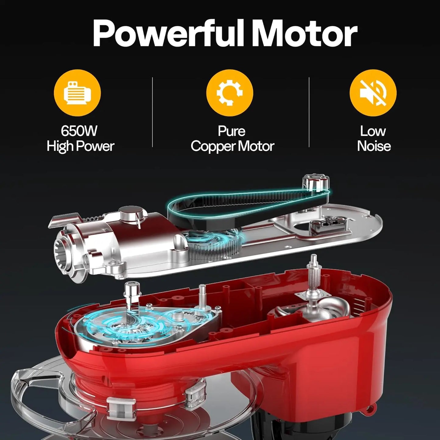 3-in-1 Stand Mixer, 6 Quart Electric Tilt-Kitchen Mixer with Bowl, Multifunctional Food Mixer with