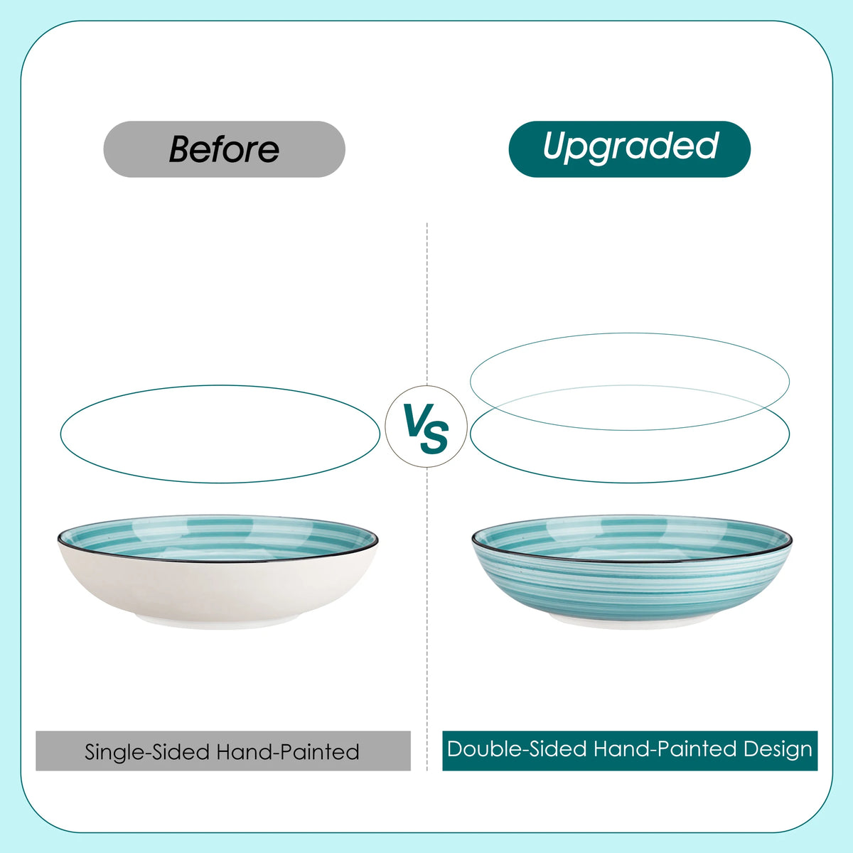 Malacasa Handpainted Spiral Pattern Ceramic Dinnerware Sets