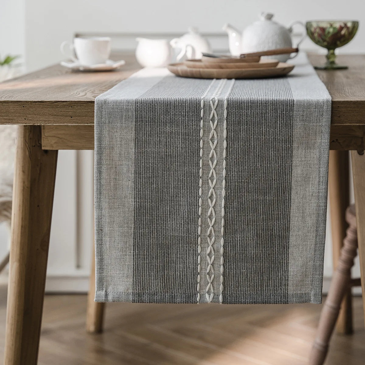 Table Runner Nordic Jacquard Geometric Table Flag Tassel Fashion Tea Flag Dining Flag Long Polyester Cotton Tablecloth