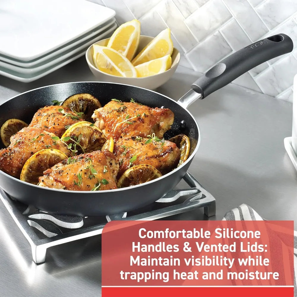 Signature Nonstick Pots and Pans Set 12 Piece, Oven Broiler Safe 350F, Kitchen Cookware Set w/Fry