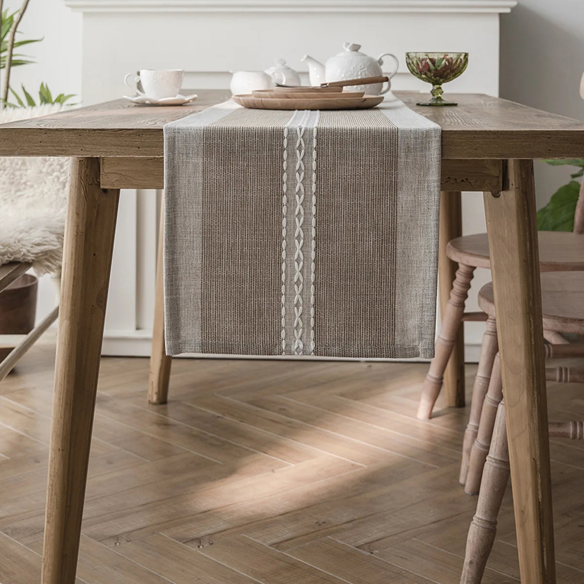 Table Runner Nordic Jacquard Geometric Table Flag Tassel Fashion Tea Flag Dining Flag Long Polyester Cotton Tablecloth