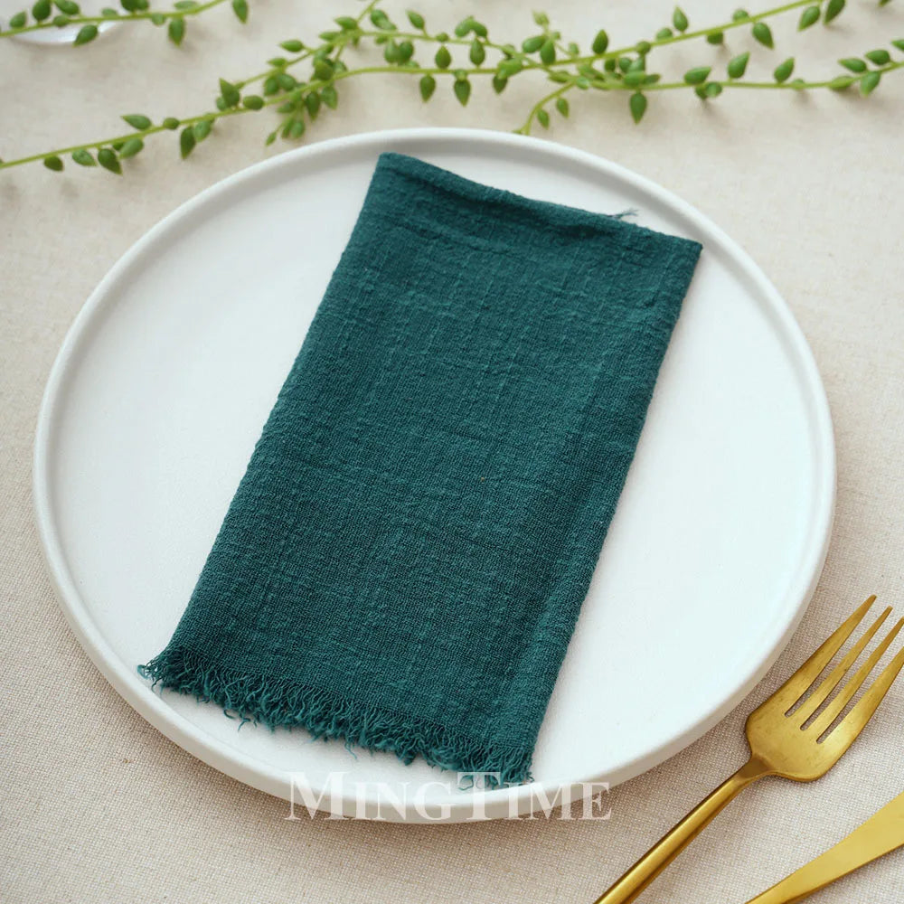 12pcs 42x42cm Cotton Gauze Cloth Napkins Versatile for Dining Wedding Home Decor Rustic Linen Table Napkin Mats Tea Towels
