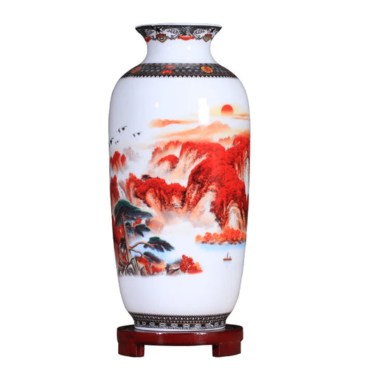 Jingdezhen Ceramic Vase Decoration Living Room Flower Vase Porcelain Decoration