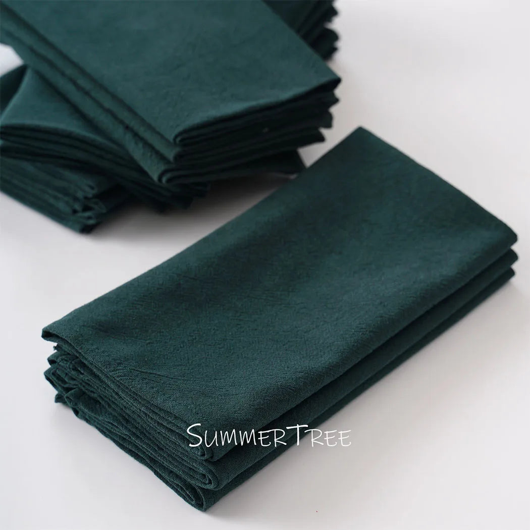 50pcs Plain Cloth Napkins 40x40cm Washable Cotton Table Napkin Place Mats for Wedding Party Home Dining Decoration Wholesale
