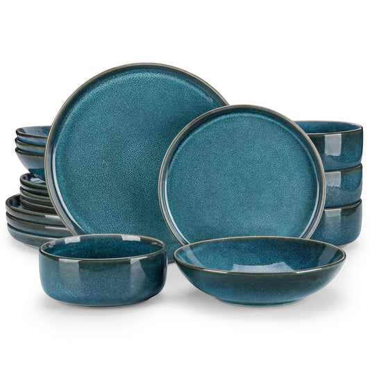 Malacasa Reactive Glaze Ceramic Dinner Set For Four