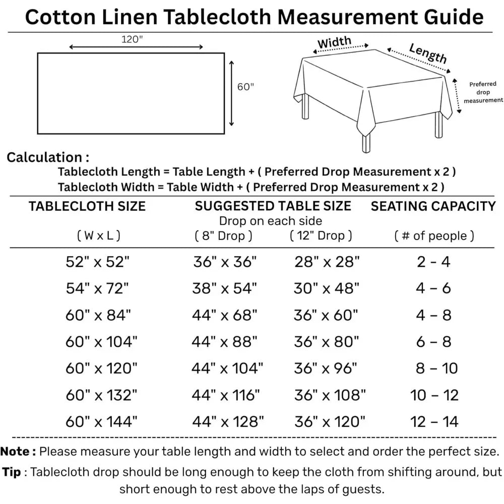 Solino Home Linen Tablecloth One Hundred Percent Linen Machine Washable