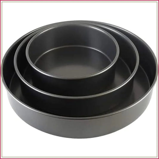 Professional Nonstick Round Cake Pan Set, 3-Piece - 6, 8, 10 Inch, Heavy-Weight Aluminized Steel for Even Baking