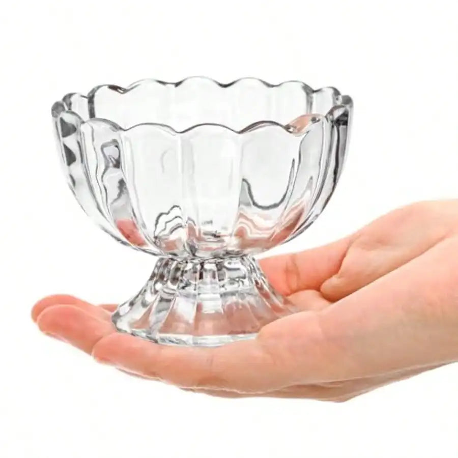 6 Pack Glass Dessert Bowls 4 Oz Glass Ice Cream Cups Mini Trifle Footed Dessert Bowls For Dessert Sundae Ice Cream Salad Cocktail Condiment Trifle
