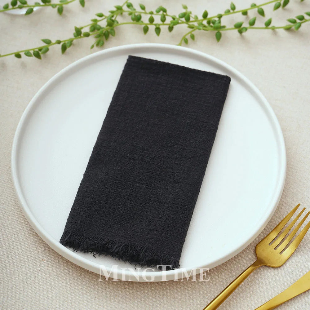 12pcs 42x42cm Cotton Gauze Cloth Napkins Versatile for Dining Wedding Home Decor Rustic Linen Table Napkin Mats Tea Towels