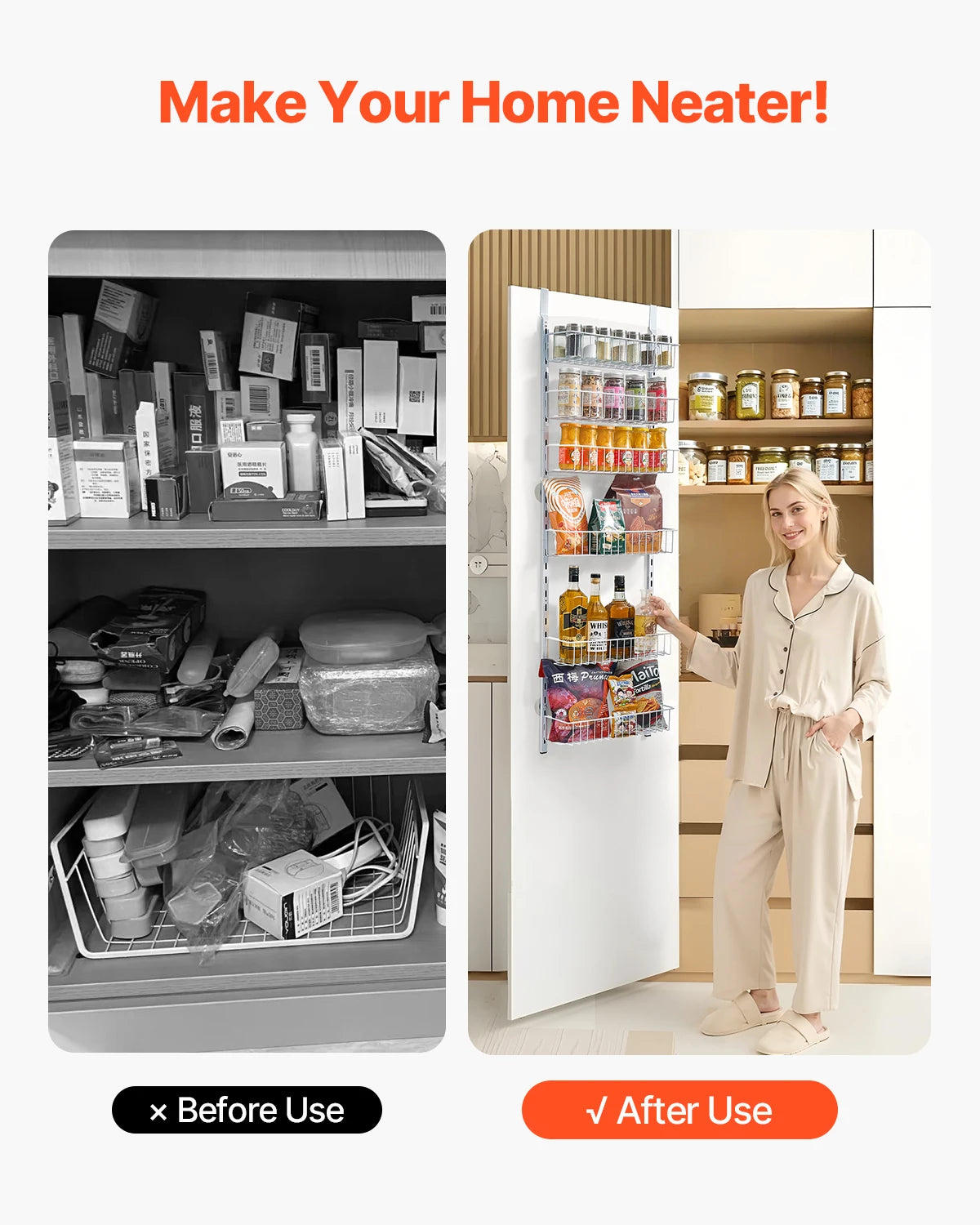 Vevor Heavy Duty Steel Over The Door Pantry Organizer