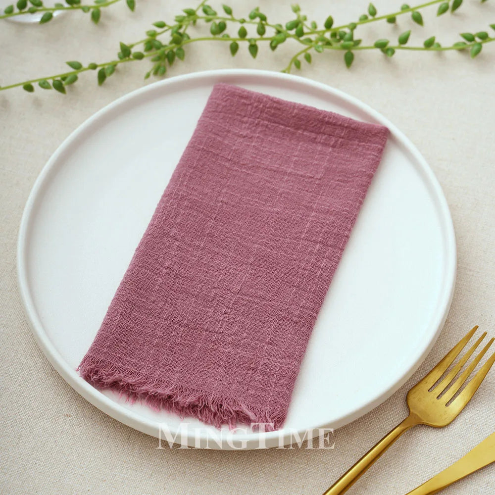 12pcs 42x42cm Cotton Gauze Cloth Napkins Versatile for Dining Wedding Home Decor Rustic Linen Table Napkin Mats Tea Towels